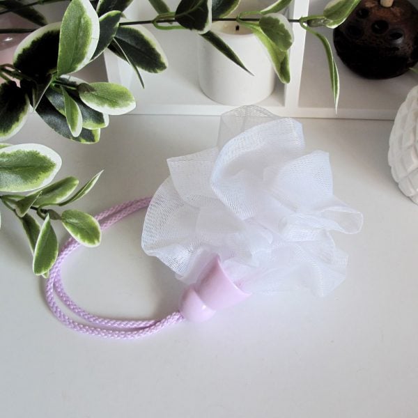 DIY Quick-Dry Scrunchable Shower Sponge on a Stick