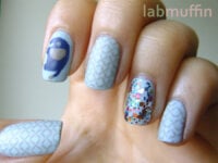 NOTD: Circusy nails with added elephants!