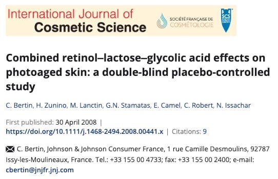 retinol jnj study