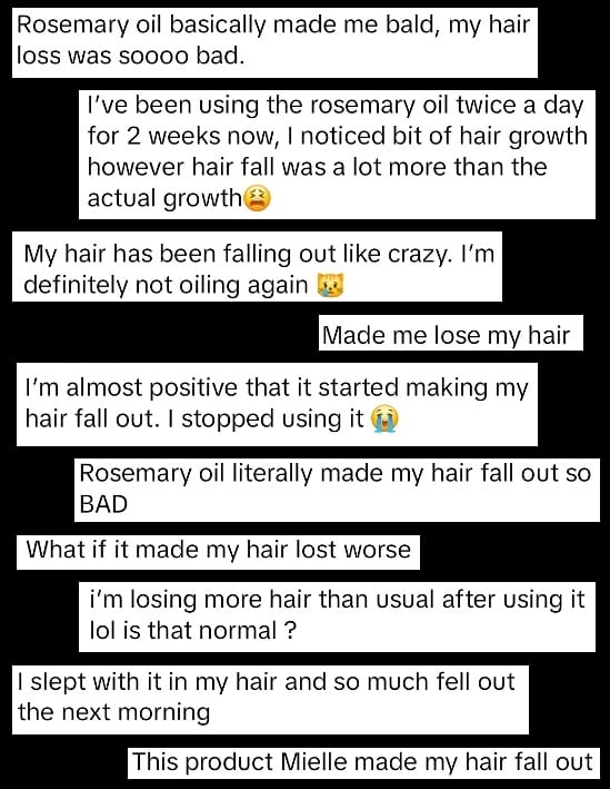 rosemary oil hair loss comments