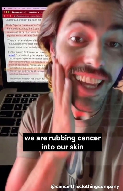 "We are rubbing cancer into our skin"
