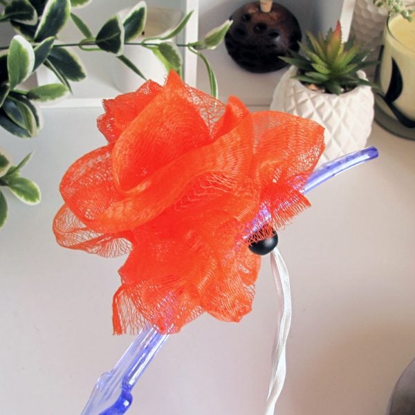 DIY Quick-Dry Scrunchable Shower Sponge on a Stick