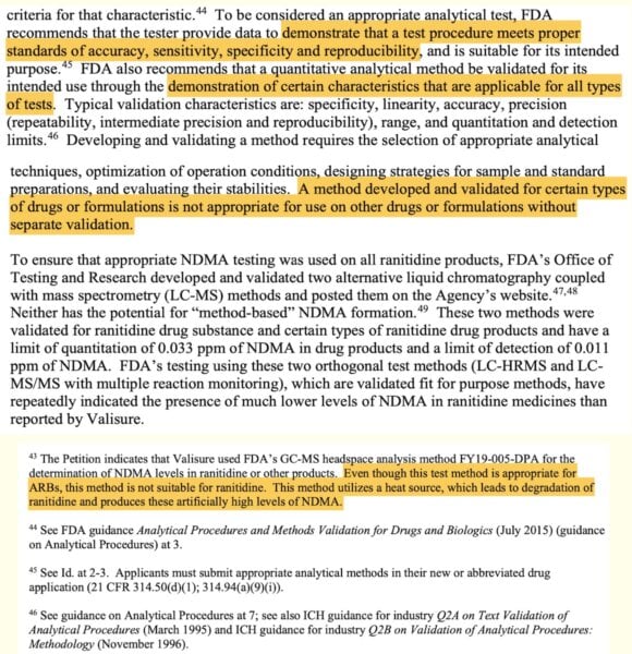 zantac FDA letter